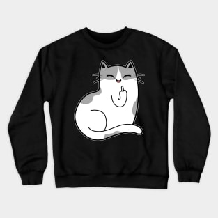 Funny Cat Middle Finger Crewneck Sweatshirt